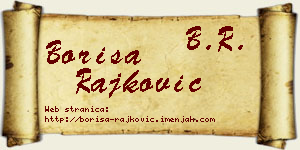 Boriša Rajković vizit kartica